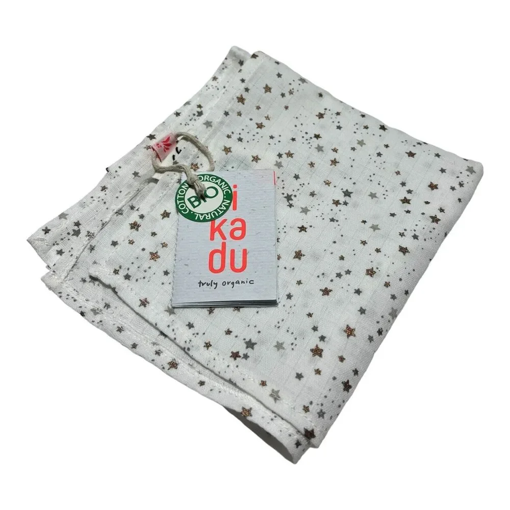 Kikadu Organic Star Muslin Blanket Small Security Swaddle
